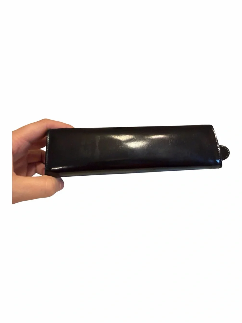 Ferragamo Leather Logo Zip Black cosmetic Pouch